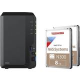 Synology DS223 2-Bay NAS, 2GB RAM, 16TB (2 x 8TB) of Synology Plus NAS  Drives Fully Assembled and Tested By CustomTechSales