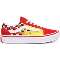 red flame checkered vans