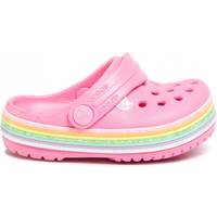 pink rainbow crocs