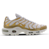 nike air max plus gold and white