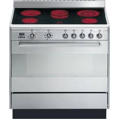 5 Burners Cookers Smeg SUK91CMX9 Stainless Steel, Black