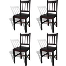 White Kitchen Chairs vidaXL Wooden Kitchen Chair 86cm 4pcs