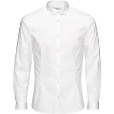 Jack & Jones Men Shirts Jack & Jones Casual Slim Fit Long Sleeved Shirt - White/White