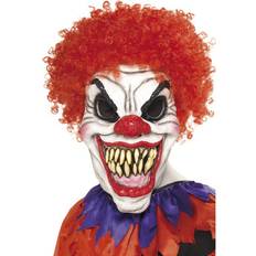 Red Masks Smiffys Scary Clown Mask Foam Latex With Hair