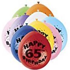 Unique Party 65th Happy Birthday Latex Balloons 10-pack