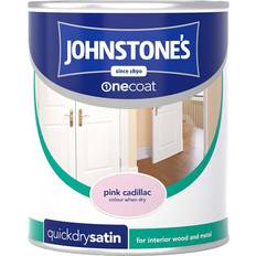 Johnstones One Coat Quick Dry Satin Metal Paint, Wood Paint Pink 0.75L