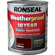 Paint Ronseal 10 Year Weatherproof Wood Paint Brown 0.75L
