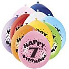 Unique Party 7th Happy Birthday Latex Balloons 10-pack