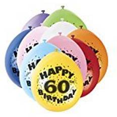 Unique Party 60th Happy Birthday Latex Balloons 10-pack