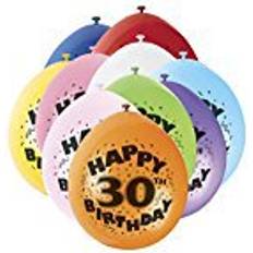 Unique Party 30th Happy Birthday Latex Balloons 10-pack