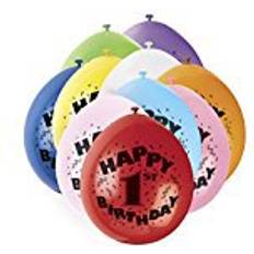 Unique Party 1st Happy Birthday Latex Balloons 10-pack