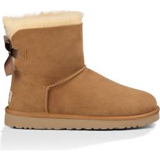 Brown - Women Ankle Boots UGG Mini Bailey Bow II - Chestnut