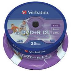 Verbatim DVD+R 8.5GB 8x Spindle 25-Pack Inkjet