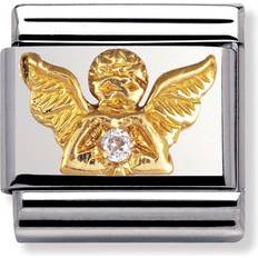 Nomination Composable Classic Link Angel With Stone Charm - Silver/Gold/Transparent