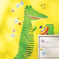 Green Height Charts Kid's Room Wallies Crocodile Growth Chart Vinyl Mural