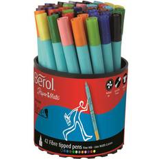 Water Based Touch Pen Berol Tipped Pen Colour Fine Fibre 0.6mm 42-pack