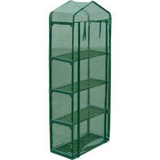 PVC Plastic Mini Greenhouses vidaXL Greenhouse with 4 Shelves Stainless steel PVC Plastic