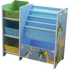 Liberty House Toys Safari Book Display with Storage & Fabric Bins