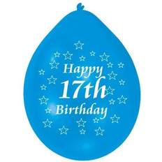 Amscan Latex Ballon Happy 17th Birthday Blue/White 10-pack