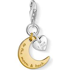 Thomas Sabo Charm Club I Love You To The Moon Heart Charm Pendant - Gold/Silver