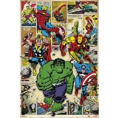 Posters EuroPosters Marvel Comic Here Come the Heroes Poster V32019 24x36"