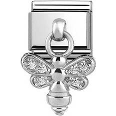 thbaker Classic Bee Charm - Silver/White