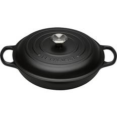 Le Creuset Cast Iron Cookware Le Creuset Satin Black Signature Cast Iron Round with lid 3.2 L