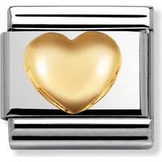 Gold Charms & Pendants Nomination Composable Classic Link Raised Heart Charm - Silver/Gold