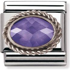 Nomination Ornate Settings Oval Charm - Silver/Purple