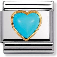 Nomination Composable Classic Link December Heart Stone Charm - Silver/Turquoise