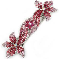 Avalaya Double Flower Barrette Hair Clip 90mm