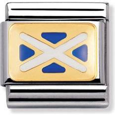 Nomination Composable Classic Link Scotland Flag Charm - Silver/Gold/Blue/White