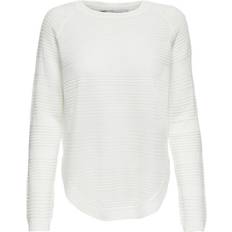 Only Solid Knitted Pullover - White/Whitecap Gray