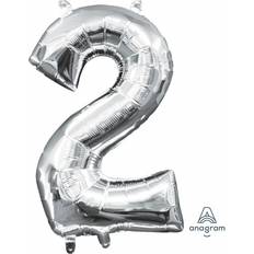 Amscan Foil Balloon Minishape Number 2 Silver