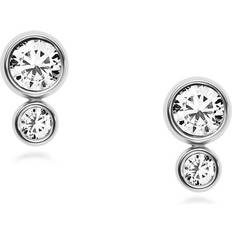 Fossil Glitz Stainless Steel Earrings w White Crystal (JF02526040)
