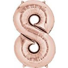 Amscan Rose Gold Number 8 Balloons