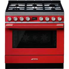 90cm - A+ Gas Cookers Smeg CPF9GPR Red