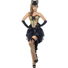 Smiffys Burlesque Kitty Costume with Corset & Skrt