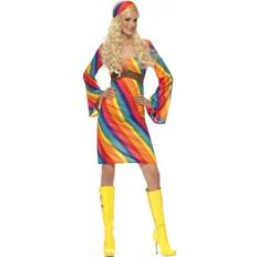 70's Fancy Dresses Smiffys Rainbow Hippie Costume