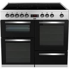 100cm - Timer Ceramic Cookers Beko KDVC100X Silver, Stainless Steel