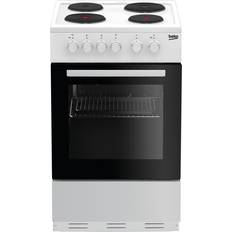 4 Burners - 50cm Cast Iron Cookers Beko KS530W White