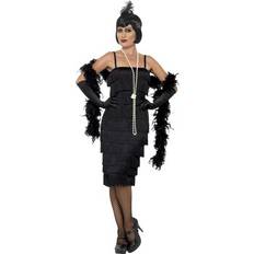 20's Fancy Dresses Smiffys Flapper Costume Black with Long Dress