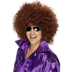 Cheap Short Wigs Fancy Dress Smiffys Afro Wig Mega Huge Brown