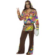 Hippie Fancy Dresses Fancy Dress Smiffys Psychedelic Hippie Man Costume Multi-Coloured