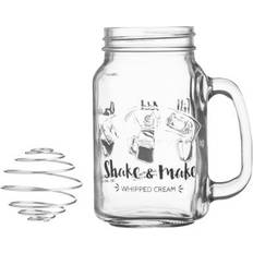 With Handles Glass Jars with Straw Kilner Shake & Make Glass Jar with Straw 54cl