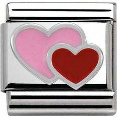 Nomination Composable Classic Link Hearts Charm - Silver/Pink/Red