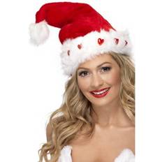 Unisex Santa Hats Fancy Dress Smiffys Light Up Santa Hat