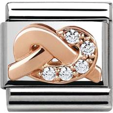 Nomination Composable Classic Link Knot Spirituality Charm - Silver/Rose Gold/White
