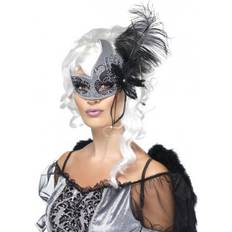 Black Eye Masks Fancy Dress Smiffys Masquerade Dark Angel Eyemask