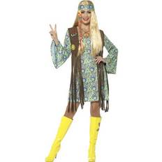 Carnival Fancy Dresses Smiffys 60's Hippie Chick Costume with Dress